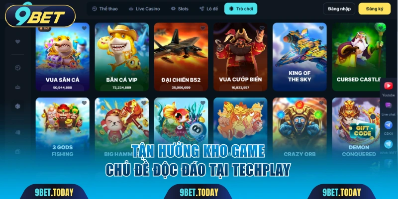 Tận hưởng kho game chủ đề độc đáo tại Techplay